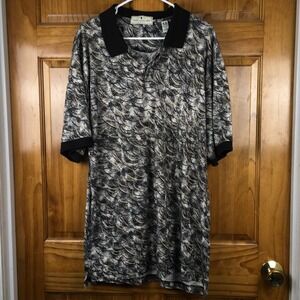 Vtg John Ashford Golf Mens XL Polo Shirt Abstract Dadcore Grandpacore Retro